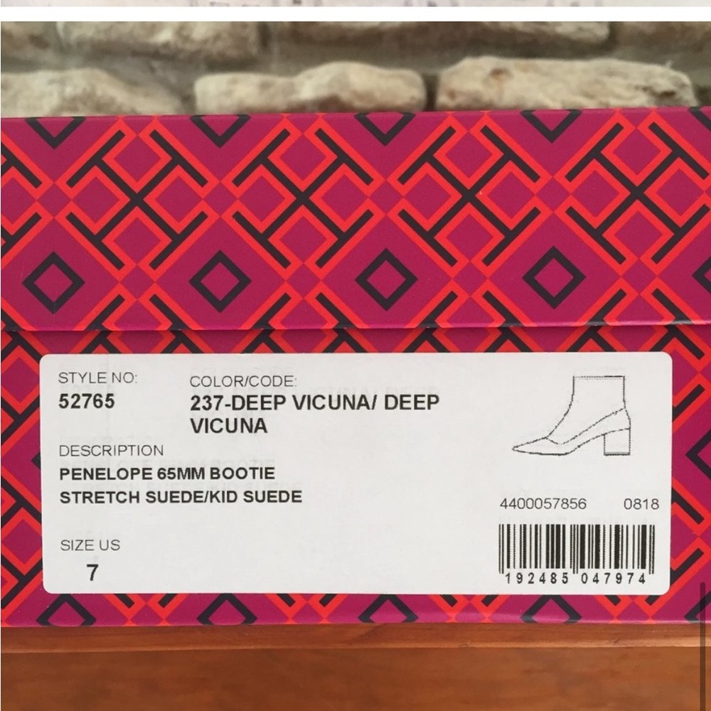 Tory Burch Penelope Size 7 Brown Stretch Suede Ankle Boot Bootie NEW - Picture 9 of 14